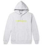 Carhartt WIP - Logo-Embroidered Mélange Loopback Cotton-Blend Jersey Hoodie - Gray