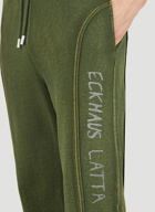 Logo Print Track Pants in Green