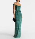 Markarian Yolanda off-shoulder brocade gown