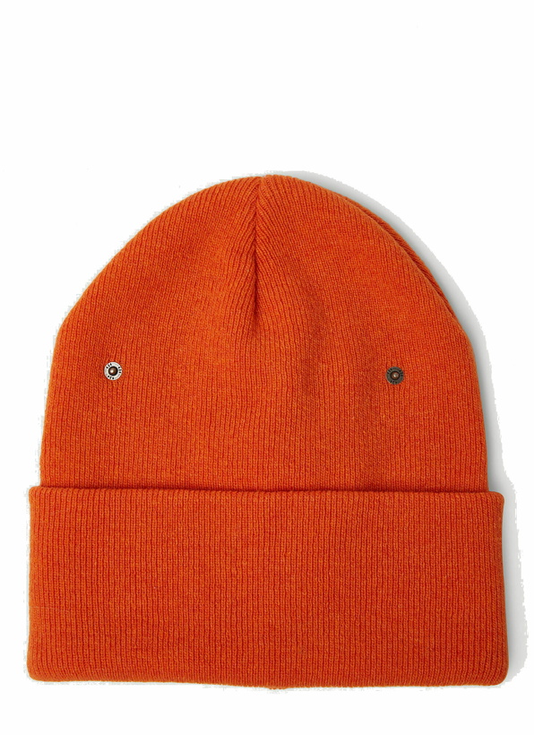 Photo: Snap Button Beanie Hat in Orange