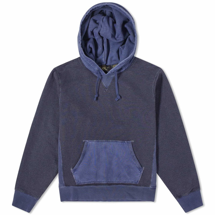 Photo: RRL Men's Popover Hoodie in Navy Multi