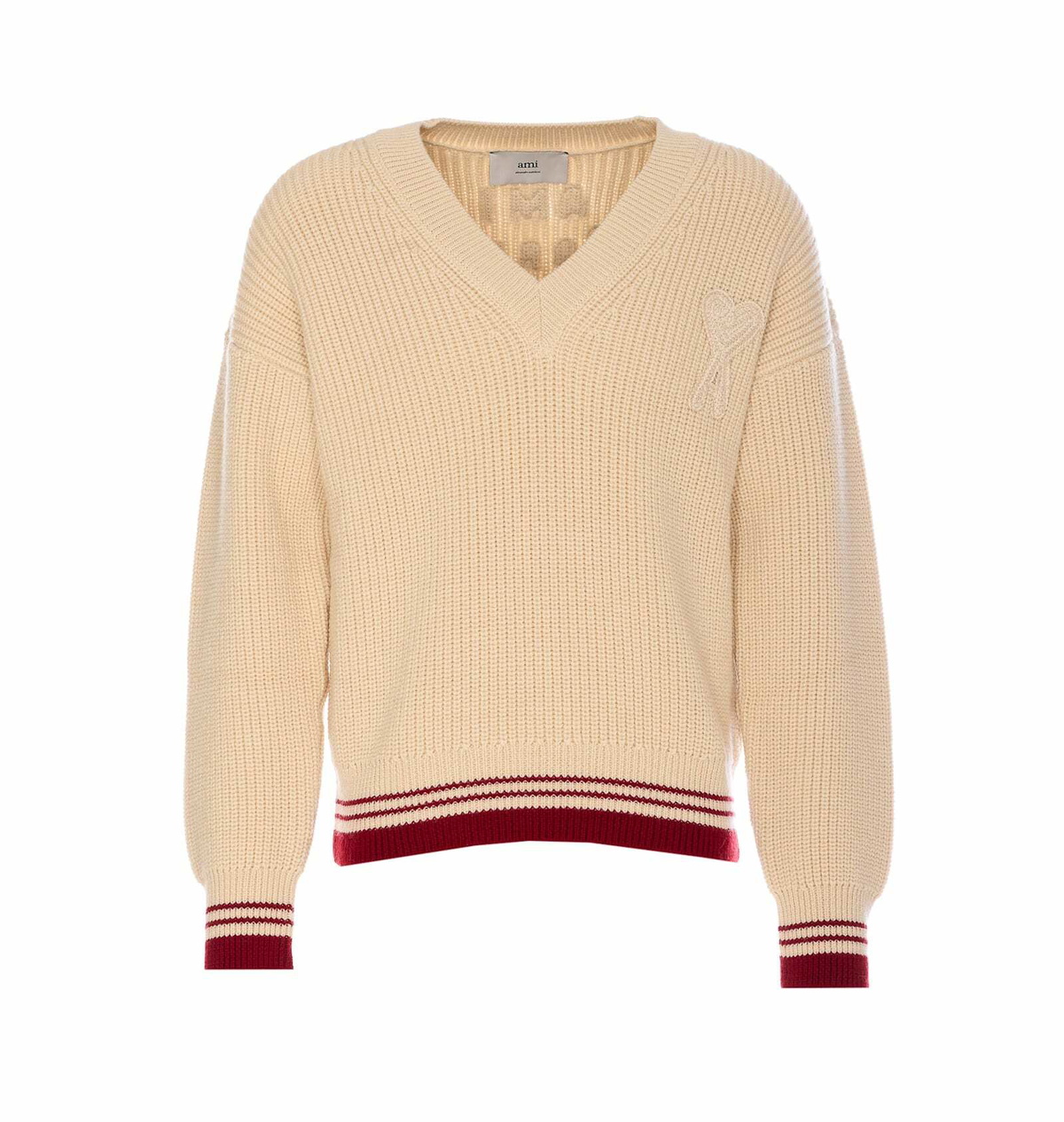 AMI Large Heart Logo Crew Knit AMI Alexandre Mattiussi