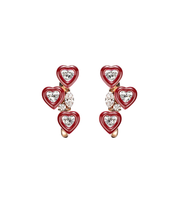 Photo: Kamyen Candy Crush 18kt rose gold and enamel earrings with diamonds