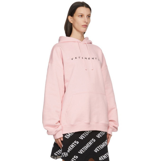 VETEMENTS Pink Friendly Logo Hoodie Vetements