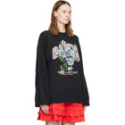 GANNI Black Wool Flowers Oversized Sweater