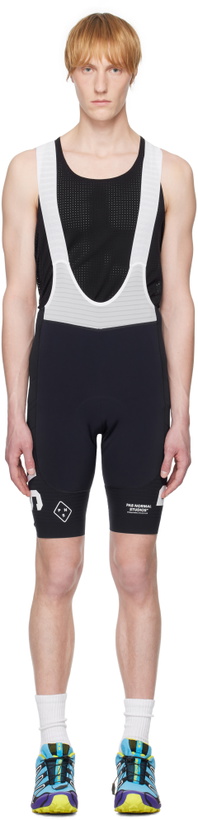 Photo: Pas Normal Studios Navy & White 'PAS' Mechanism Pro Bib Shorts