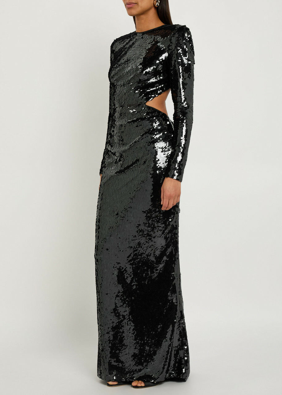 Stella Mccartney Sequin-embellished Tulle Gown Black