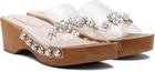 Simone Rocha Transparent Embellished Scalloped Wooden Heeled Sandals