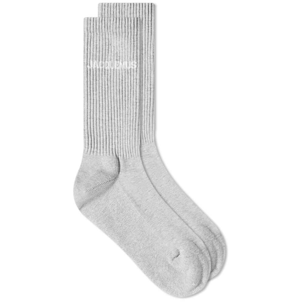 Jacquemus Men's Logo Sock in Medium Grey Jacquemus