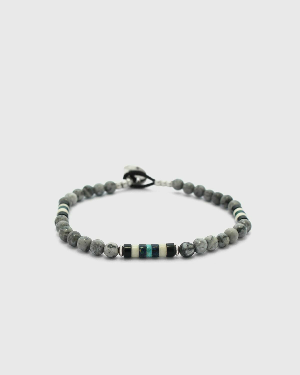MIKIA Stone bracelet 4mm Grey Mens Jewellery Mikia