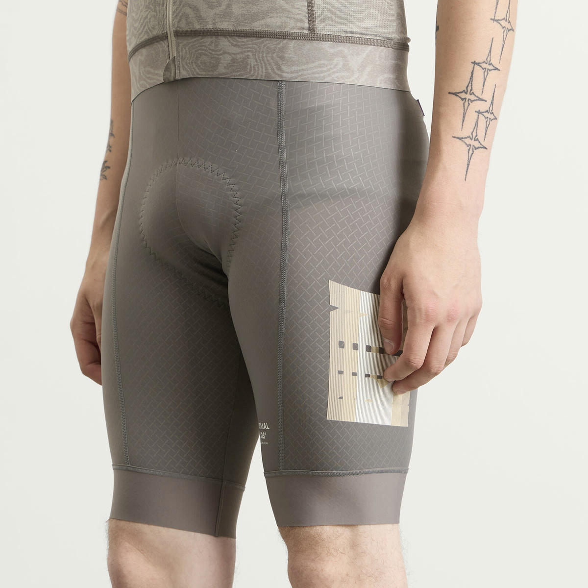 Pas Normal Studios Men's Mechanism Logo Bibs in Medium Grey