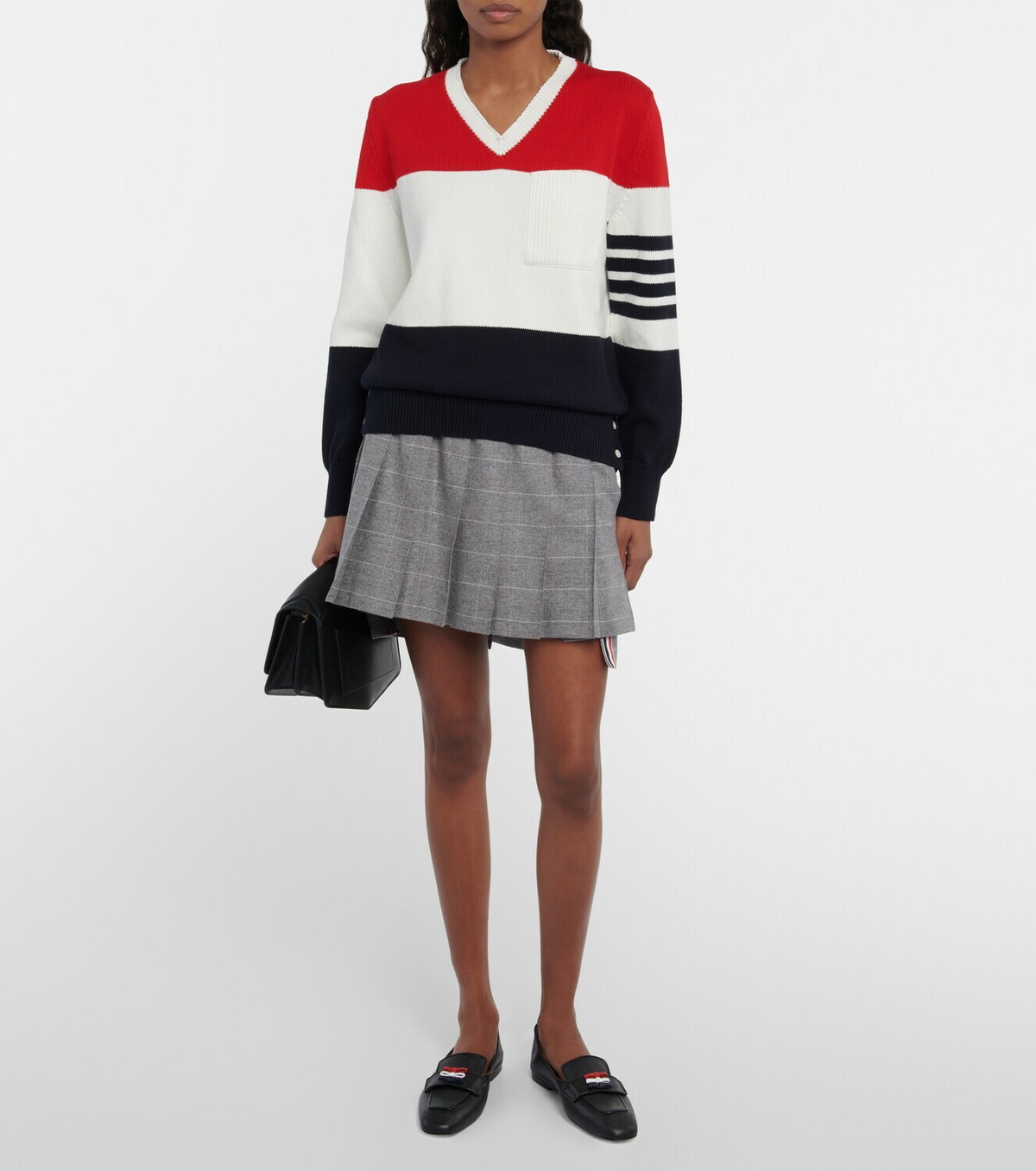 Thom Browne - Striped intarsia cotton sweater