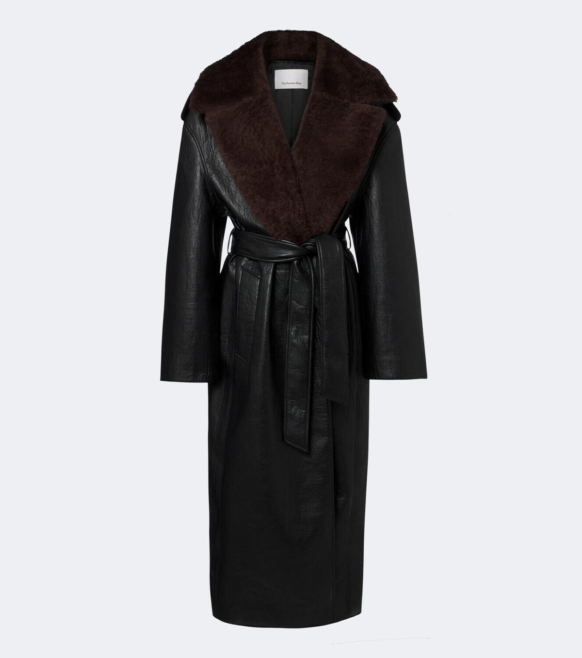 The Frankie Shop Edra shearling-trimmed wrap coat