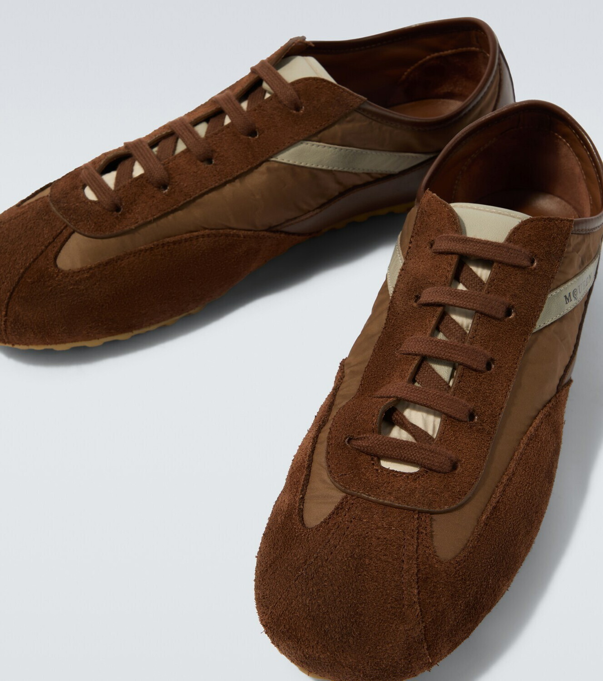 McQueen Suede-trimmed sneakers