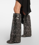 Givenchy Shark Lock snake-effect knee-high boots