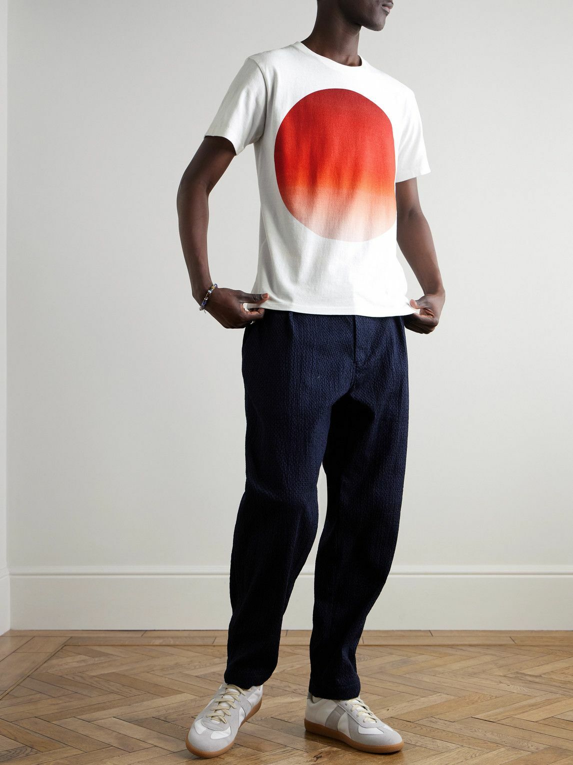 Blue Blue Japan - Omaru Gradation Printed Cotton-Jersey T-Shirt - White