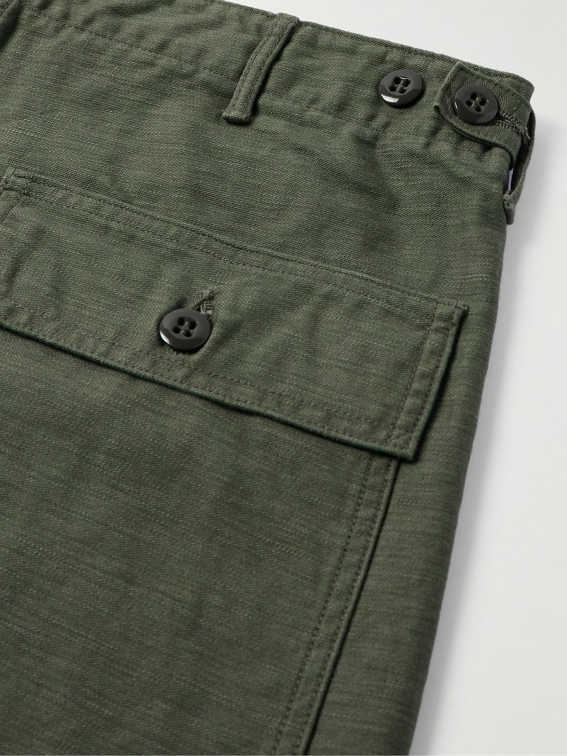 OrSlow - Slim-Fit Straight-Leg Cotton Cargo Shorts - Green