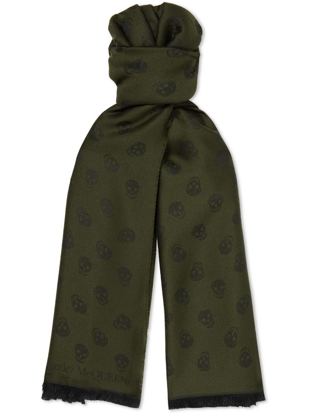 Photo: Alexander McQueen - Fringed Wool and Silk-Blend Jacquard Scarf
