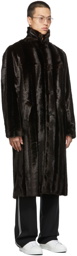 Commission SSENSE Exclusive Faux-Fur Curved Flap Coat