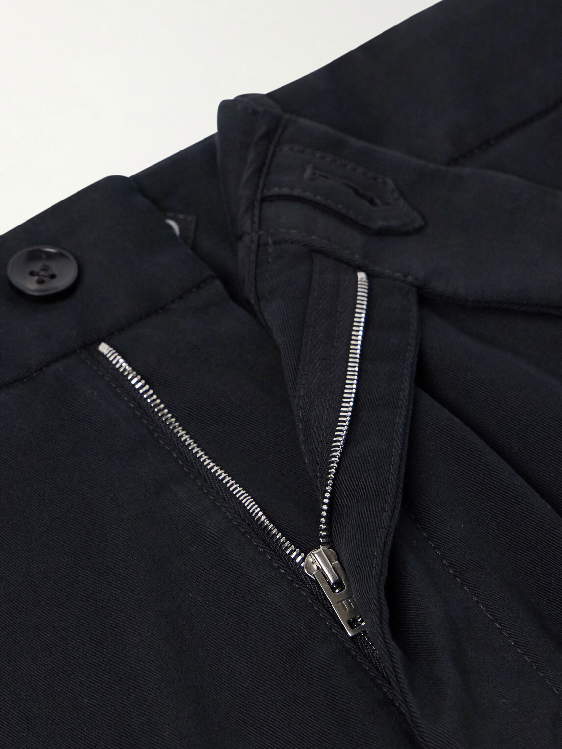 TOM FORD - Tapered Cotton-Blend Twill Trousers - Black