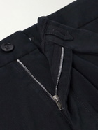 TOM FORD - Tapered Cotton-Blend Twill Trousers - Black