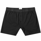 Sunspel Men's Superfine 2 Button Boxer Short in Black