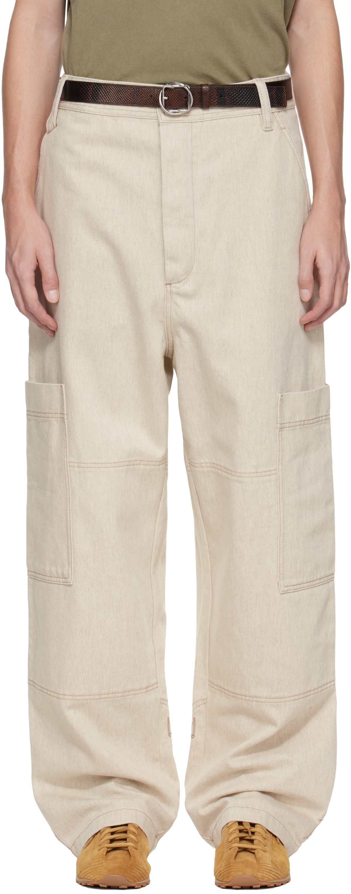 Jacquemus Le Pantalon Marzio Wide-leg Trousers Light Grey Jacquemus
