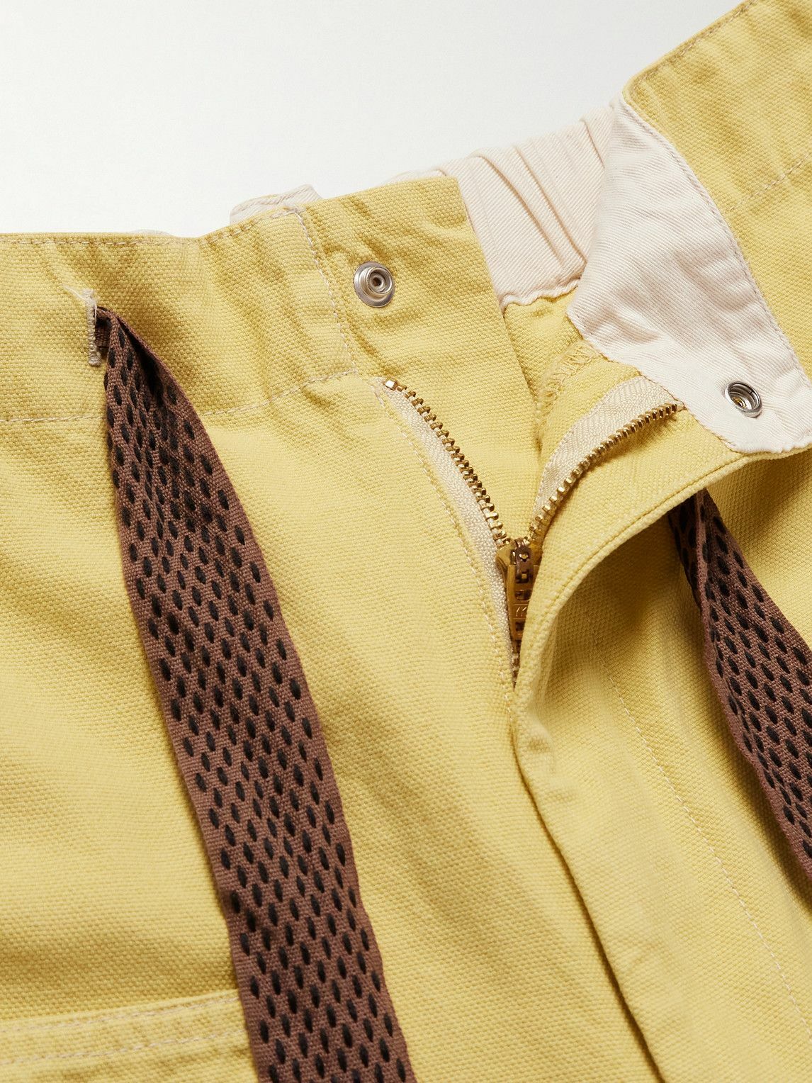KAPITAL - Easy Straight-Leg Cotton-Twill Drawstring Shorts - Yellow