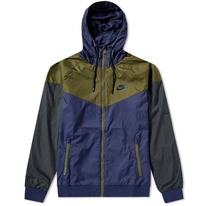 Photo: Nike Windrunner Jacket Midnight Navy, Olive & Black