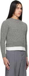 Jil Sander Gray Knit Wool-Blend Sweater