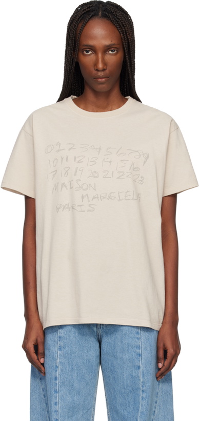 Photo: Maison Margiela Beige Numerical Cotton T-shirt