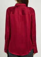 Anine Bing Amanda Silk-blend Shirt Burgundy