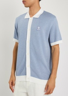 Sandbanks Logo-appliquéd Cotton-knit Shirt Blue