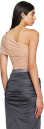 Atlein Beige Gathered Tank Top