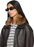 Balenciaga Black Rectangular Sunglasses