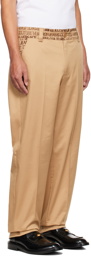 Versace Jeans Couture Beige Straight-Leg Trousers