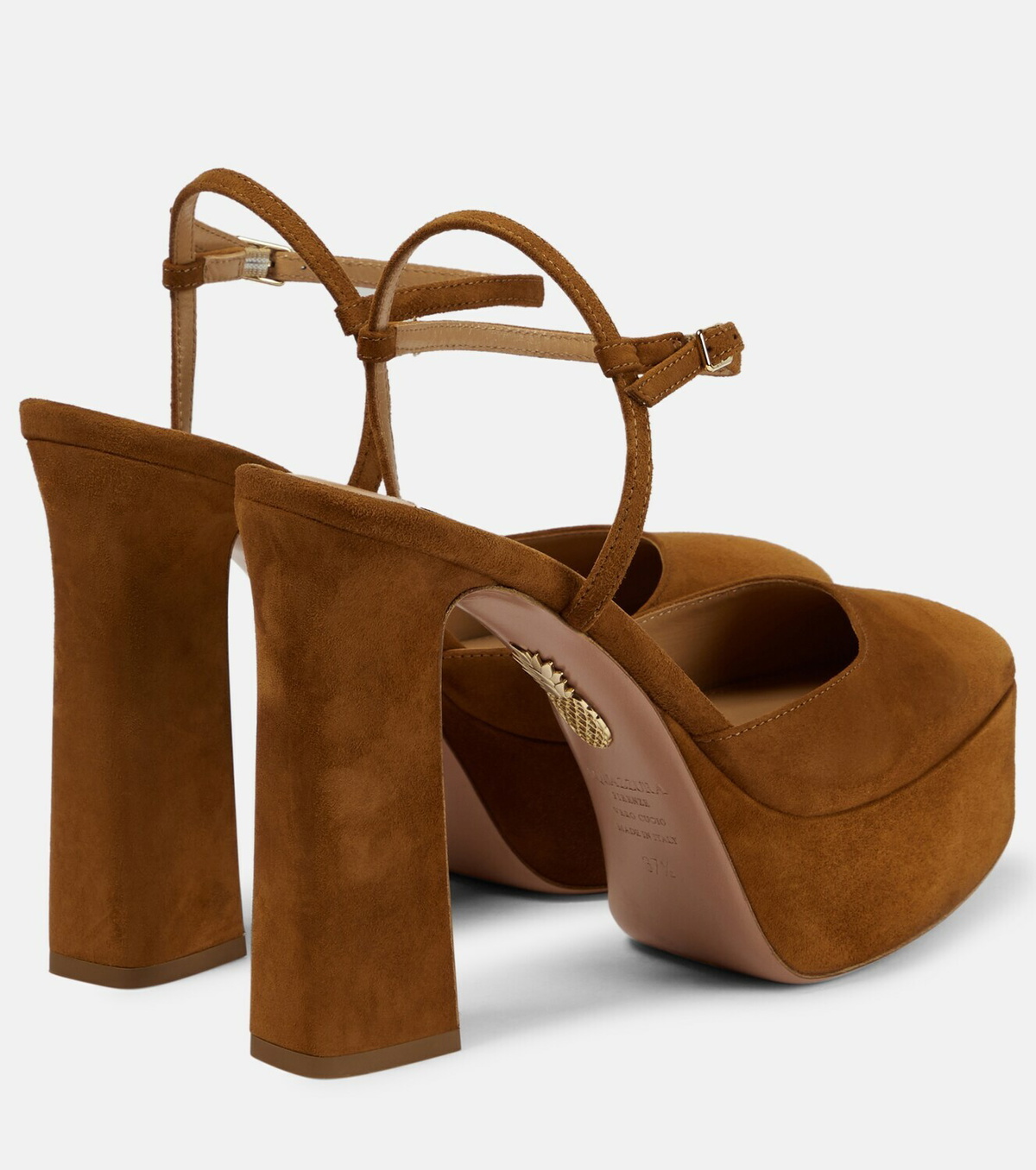 Aquazzura Groove Plateau 120 suede platform pumps