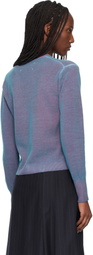 Maison Margiela Blue & Red Virgin Wool V Neck Cardigan
