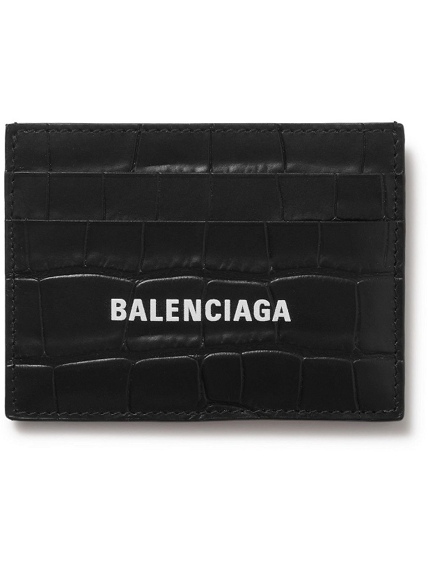 Photo: Balenciaga - Logo-Print Croc-Effect Leather Cardholder
