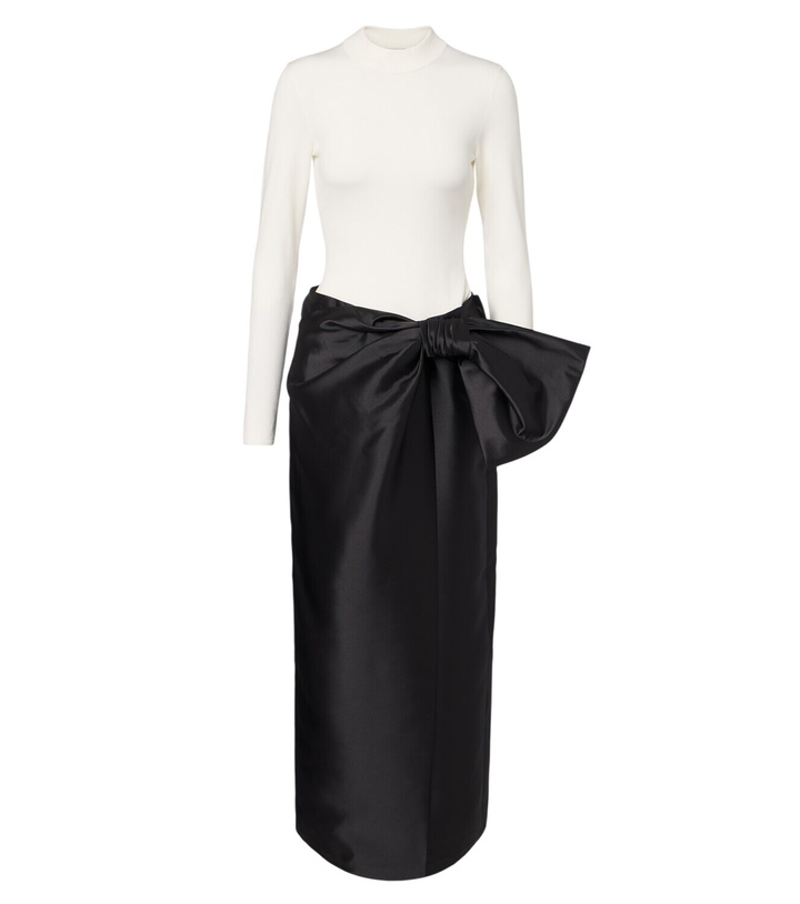 Photo: Simkhai Coralyne bow-detail knitted satin gown
