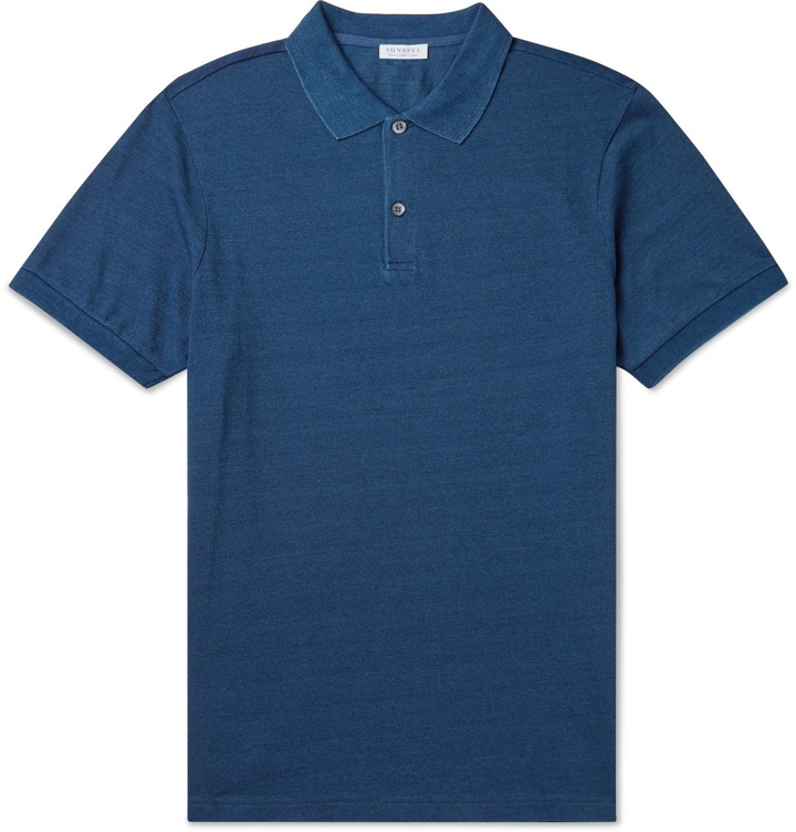 Photo: Sunspel - Pima Cotton-Piqué Polo Shirt - Blue