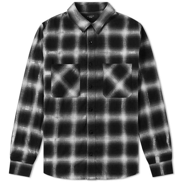 Photo: AMIRI Glitter Loose Fit Plaid Shirt White