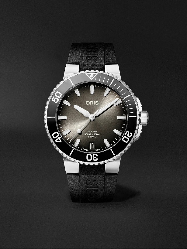 Photo: Oris - Aquis Date Automatic 41.5mm Stainless Steel and Rubber Watch, Ref. No. 01 400 7769 4154-07 4 22 74FC