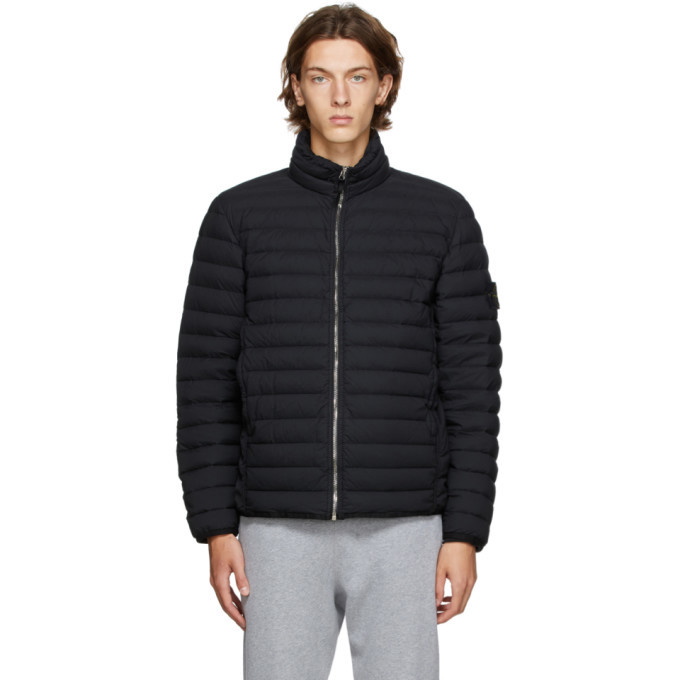 Photo: Stone Island Black Down Chambers Stretch Nylon-TC Jacket