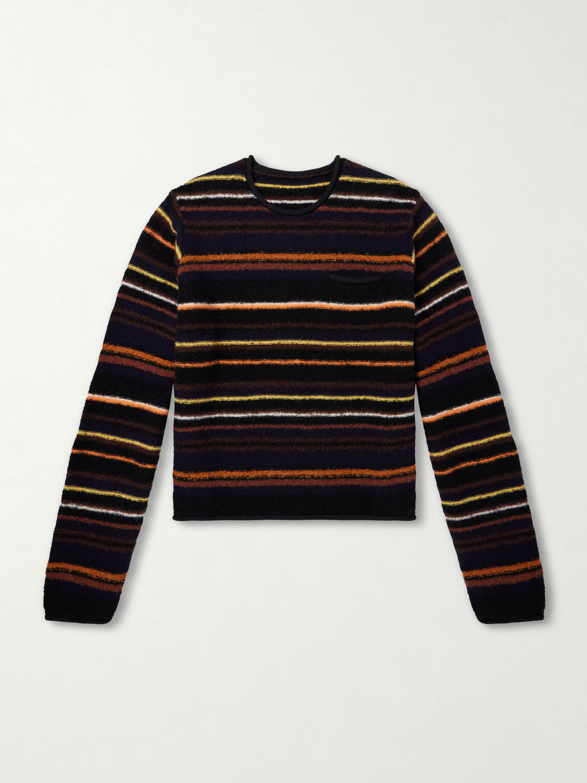 Sacai - Striped Wool-Blend Sweater - Black