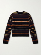 Sacai - Striped Wool-Blend Sweater - Black