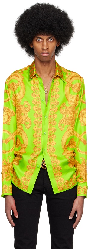 Photo: Versace Green & Yellow Barocco 660 Shirt