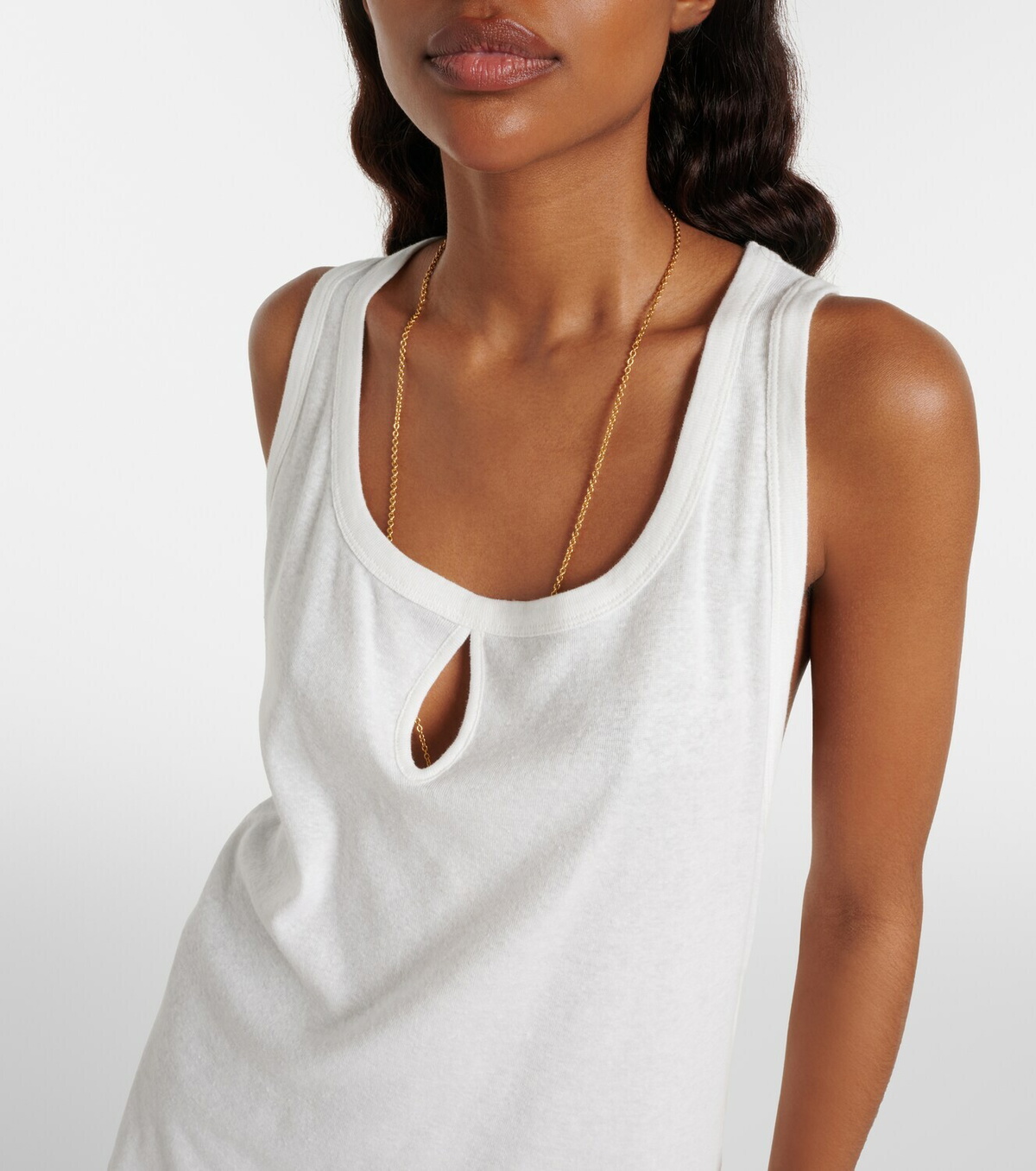Victoria Beckham Split cotton and linen tank top