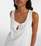 Victoria Beckham Split cotton and linen tank top