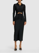 SELF-PORTRAIT - Cutout Jersey Midi Dress